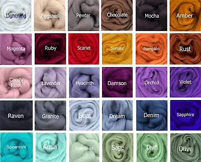 Merino Felting Wool. Needle & Wet Felting Spinning. Choice Of Colours. 25-100gm • £8.99