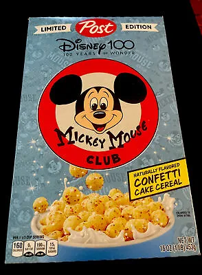 POST DISNEY CEREAL 100 YEARS OF WONDER CONFETTI CAKE FLAVORED Limited ED Mickey • $9.99