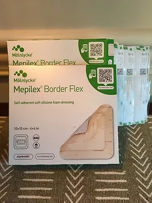 9 Mepilex Border Flex Dressings Wound Self Adherent Soft Silicone Foam  4 X 4 • $28