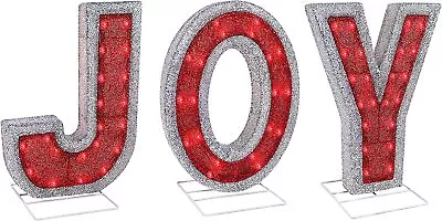 JOY Nativity Sign Pre-Lit 60 LED Christmas Outdoor Yard Decorations Clearance • $69.99