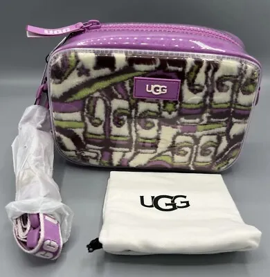 UGG Janey II Clear Sheepskin Plush Crossbody Belt Bag Purse Purple Ruby Groovin • $70