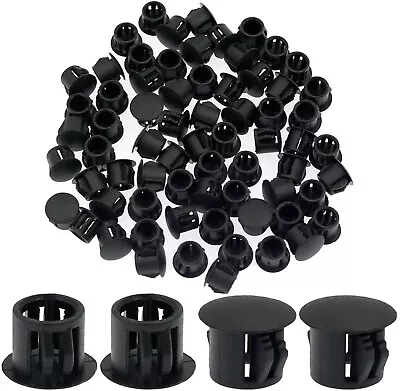 60PCS Hole Plugs Plastic Flush Type Hole Plugs Snap In Locking 10mm (3/8 ) Black • $11.62