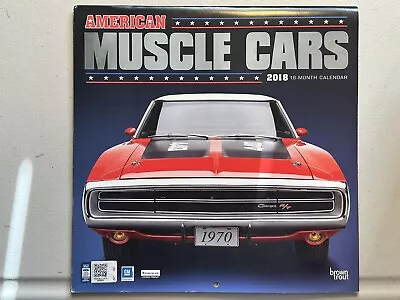 2018 American Muscle Cars 18 Month Wall Calendar Unused Dodge Chevy Ford Mercury • $9.99