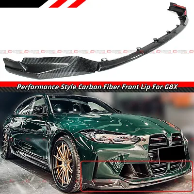For 21-24 BMW G80 M3 G82 M4 Performance Style Carbon Fiber Front Bumper Lip Kit • $369.99