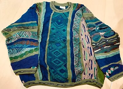 Vintage COOGI Australia Men's Size XL Multi Color 100% Mercerized Cotton Sweater • $225