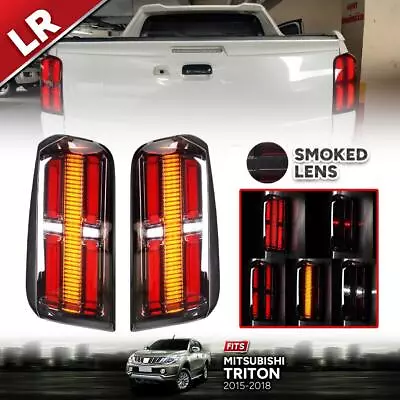 Smoked Lens LED Rear Tail Light Lamp For Mitsubishi Triton L200 Pickup 2015-2018 • $189.99