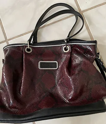 Longchamp Croc Leather Tote Dark Red • $300