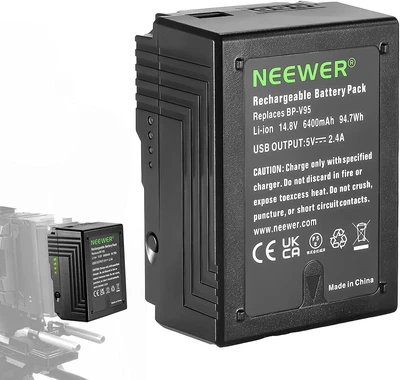 $64.99 • Buy NEEWER V Mount/V Lock Battery,94.7Wh 14.8V 6400mAhRechargeable Lithium Battery