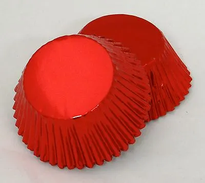 Set Of 100 Red Foil Standard Muffin Baking CupCake Liners New BCF-03-100 NEW • $9.19