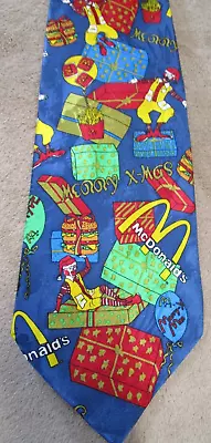 McDonalds Tie Christmas Manager Necktie Santa Claus Vintage • $19.49