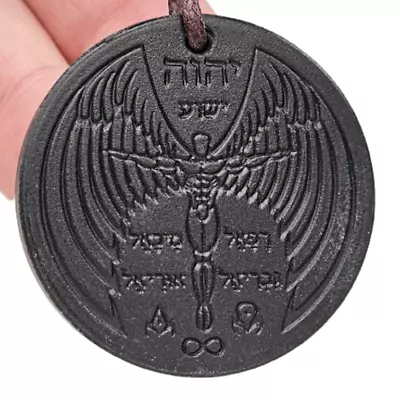 £5.75 • Buy Angel Pendant Archangel Necklace Scalar Black Tourmaline EMF Protection 