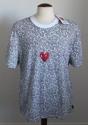 BNWT Keith Haring X Primark Limited Edition Patterned T Shirt Top - Size Large • £19.95