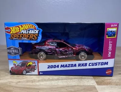 Hot Wheels Pull-back Speeders Red 2004 Mazda RX-8 Custom MIB 1/43 • $14.99