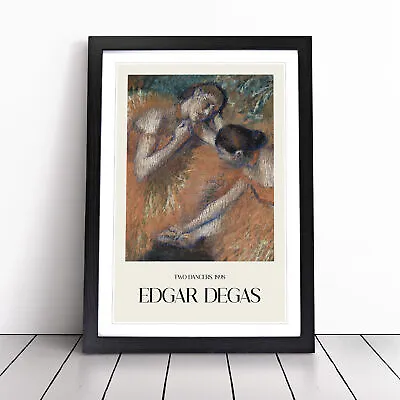 Two Ballet Ballerina Dancers In Orange By Edgar Degas Wall Art Print Framed • £29.95