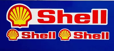 COMPATIBLE WITH SHELL OILS CLASSIC CAR VINYL STICKERS MOTORBIKE F1 RACING 200MM • £3.99