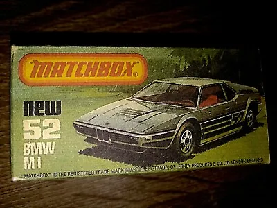 Matchbox -  No52 - BMW M1 - Replica Box • £1.95