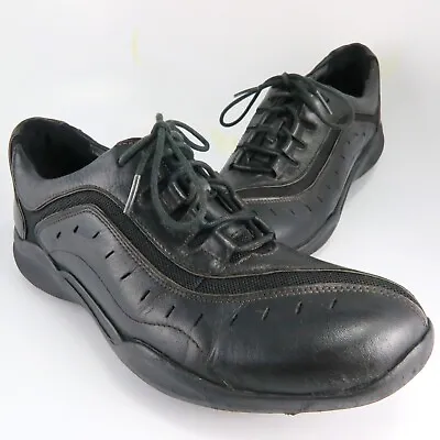 $34.75 • Buy Clarks Wave.Wheel Walking Shoes Womens Size 8.5N Black Leather Lace-Up Sneakers