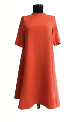 £30 • Buy Orange COS Midi Dress Size 38 A-line 60s Mod
