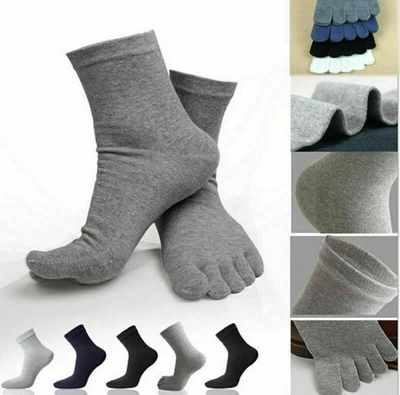 £6.89 • Buy 5 Pairs Mens Cotton Blend Soft Five Fingers Five Toe Socks Breathable Stockings