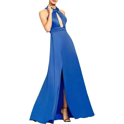 Aidan Mattox Draped Halter Gown BLUE SIZE 0 • $69.99