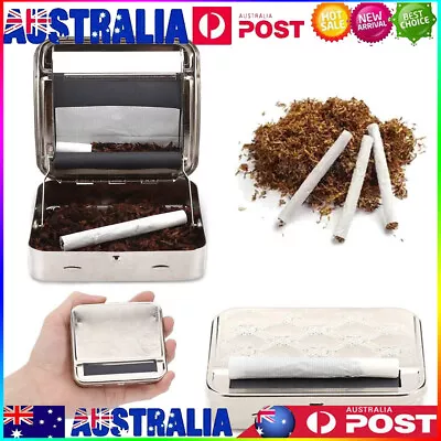 Metal Manual Cigarette Tobacco Roller Roll Rolling Machine Box Case Maker Tin • $10.99