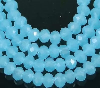 4x2mm Blue Chalcedony Glass Faceted Rondelle Bead (50) • $3.99