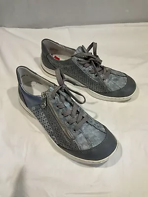 Reiker Blue Trainers Comfort Shoes Zip Laces Uk 8  • £18.99