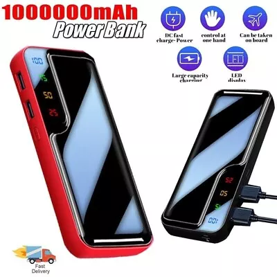 1000000mAh 2USB Portable Power Bank Battery Pack Wireless Charger For Cell Phone • £15.05