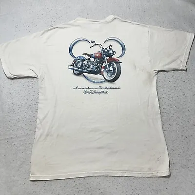 Vintage Walt Disney World Men's Large Motorcycle American Original Destroyed Tee • $13.49