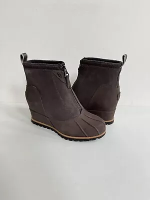 Ugg Reggie Thundercloud Leather Wedge Ankle Boot Us 7.5 / Eu 38.5 / Uk 5.5 • $129