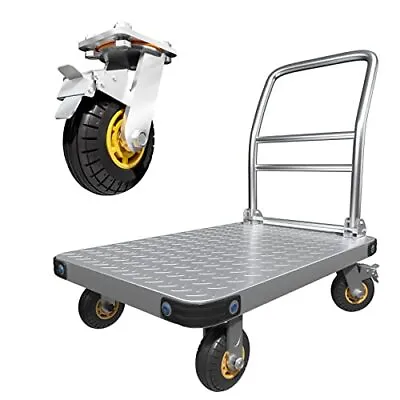 Heavy Duty Platform Truck Flat Cart Hand Trucks2000lbs Steel Push Cart Dolly Wit • $290.82