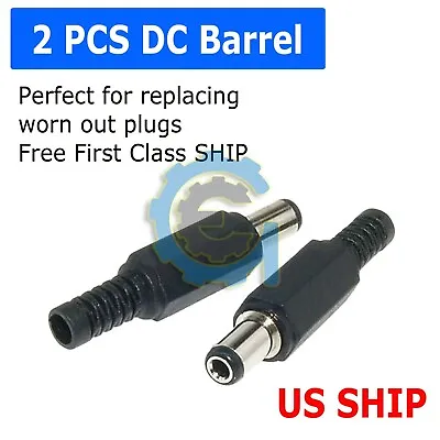 2X DC 5.5x2.1mm Male Barrel DC Power Plug Connector For CCTV M71 • $2.99