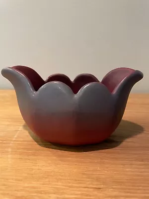 Van Briggle Scalloped Mulberry Tulip Vase Bowl • $72.99