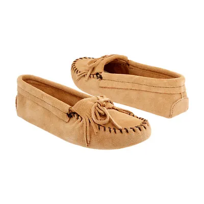 $29.38 • Buy Minnetonka Women's Kilty Suede Softsole Moccasin,Taupe,7 M US