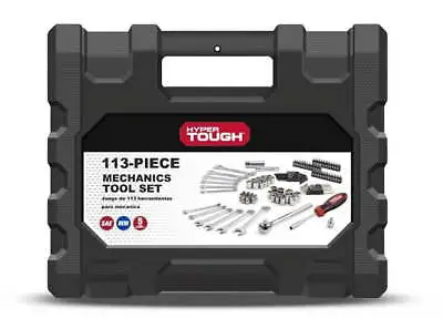 Hyper Tough 113 Piece 1/4 And 3/8 Inch Drive SAE Mechanics Tool Set • $18.69