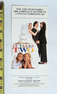 Version #2 - 1995 It Takes Two Movie Screening Ticket Olsen Twins Vintage Promo • £14.46