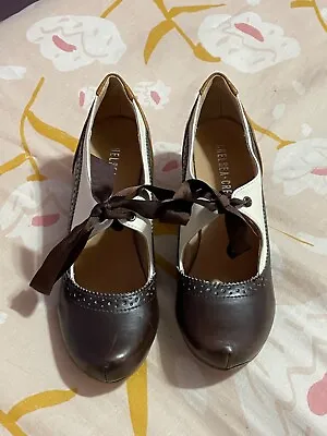 Modcloth Chelsea Crew Vintage 1940s Style Heels Womens Size 37 Brown • $25