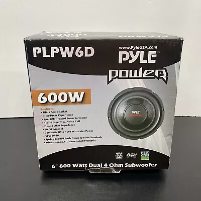 Pyle Audio PYLPLPW6DB Pyle PLPW6D 6-Inch 600 Watt Dual 4 Ohm Subwoofer • $19.98