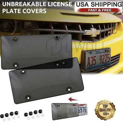$10.25 • Buy License Plate Cover Auto Car Clear Tinted Smoked Bubble Shield Plastic Tag Prote
