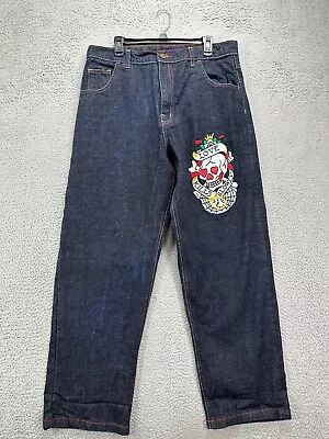 VTG Ed Hardy Jeans Men 38X34 Love Kills Slowly Skull Straight Leg Baggy Y2K • $123.50