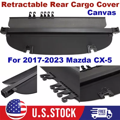 Retractable Rear Cargo Cover For 2017-2023 Mazda CX-5 Security Shade - Canvas US • $105.99