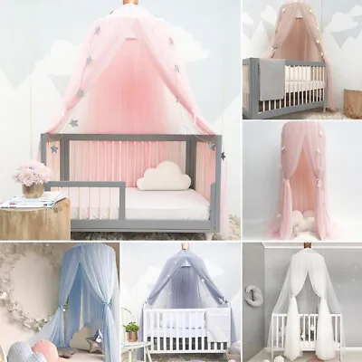 Kids Baby Bed Canopy Bedcover Mosquito Net Princess Curtain Bedding Dome Tent UK • £25.29