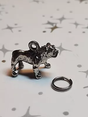 Vtg English Bulldog Charm Pendant Sterling Silver 925 Bracelet Necklace • $18