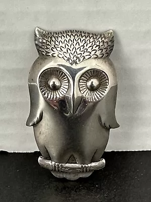 Vintage Sterling Silver Owl Pendant Brooch Signed Scandinavian? • $60