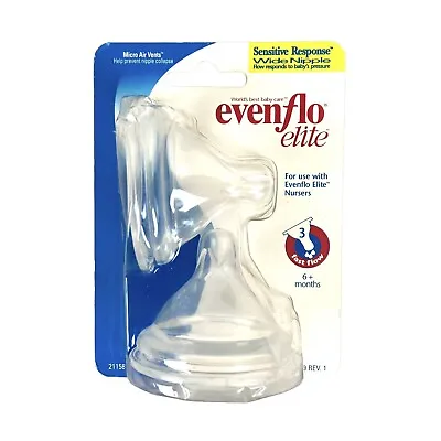 EvenFlo Elite Sensitive Response Wide Nipple Even Flow Micro Air Vents  0-6 Mos • $7.95