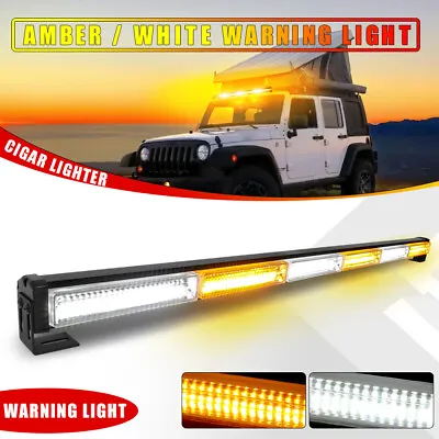 36.5  Amber White LED Strobe Light Bar Windshield Emergency Traffic Advisor • $63.89