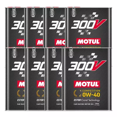 Motul 300V Competition 0W40 100% Synthetic Engine Racing Oil 110857 2L 8 Pack • $242.54