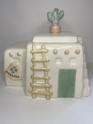 Vintage Treasure Craft Southwest Cactus Abode House Cookie Jar   • $39.99