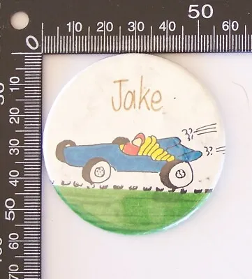 Vintage Jake Birthday Souvenir Name Tag Tin Button Pin Badge • $6.23