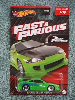 2023 Hot Wheels Fast & Furious 95 Mitsubishi Eclipse Green 1/10 Series 1 NEW • $16